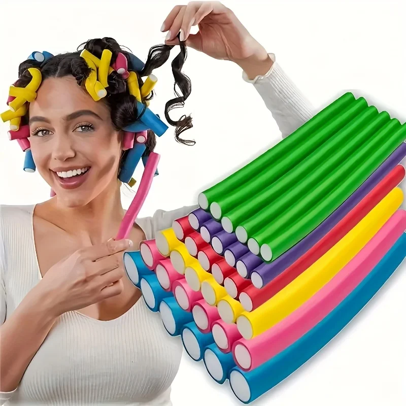 Hair Roller Set Flexi - Rol Rambut/Batang Fleksibel untuk Rambut/Batang Keriting